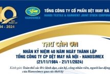 Thư cảm ơn nhân dịp kỷ niệm 40 năm ngày thành lập Tổng Công ty (21/11/1984-21/11/2024)